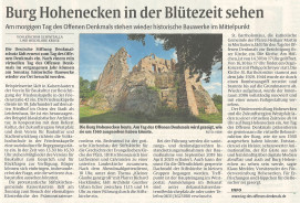 Burg Hohenecken in der Blutezeit sehen Rheinpfalz 09 09 2021